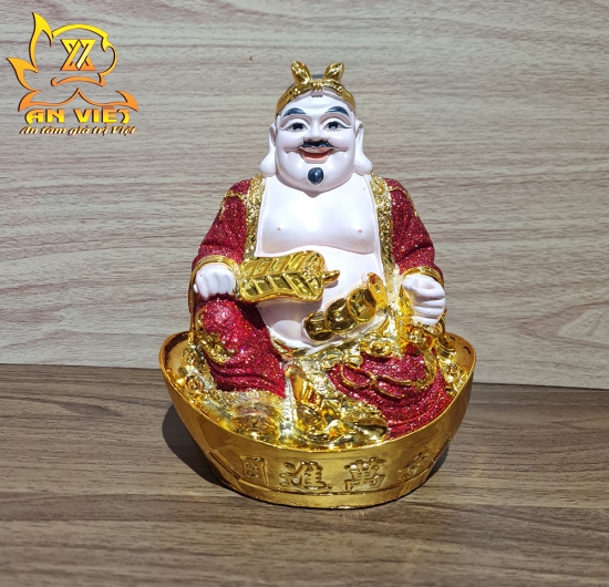 Tượng Thần Tài-Thổ Địa Ánh Kim - cao 20cm [Hợp Mệnh HỎA - THỔ] - Nhựa Poly - TTTD2421