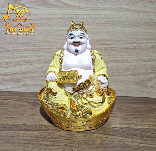Tượng Thần Tài-Thổ Địa Ánh Kim cao 20cm [Hợp Mệnh THỔ - KIM] - Nhựa Poly - TTTD2422