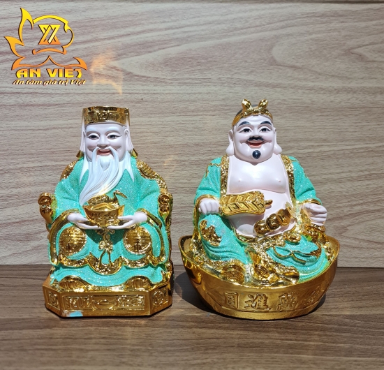Tượng Thần Tài-Thổ Địa Ánh Kim cao 20cm [Hợp Mệnh THỦY - MỘC] - Nhựa Poly - TTTD2423