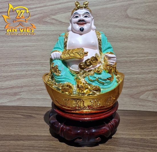 Tượng Thần Tài-Thổ Địa Ánh Kim cao 20cm [Hợp Mệnh THỦY - MỘC] - Nhựa Poly - TTTD2423